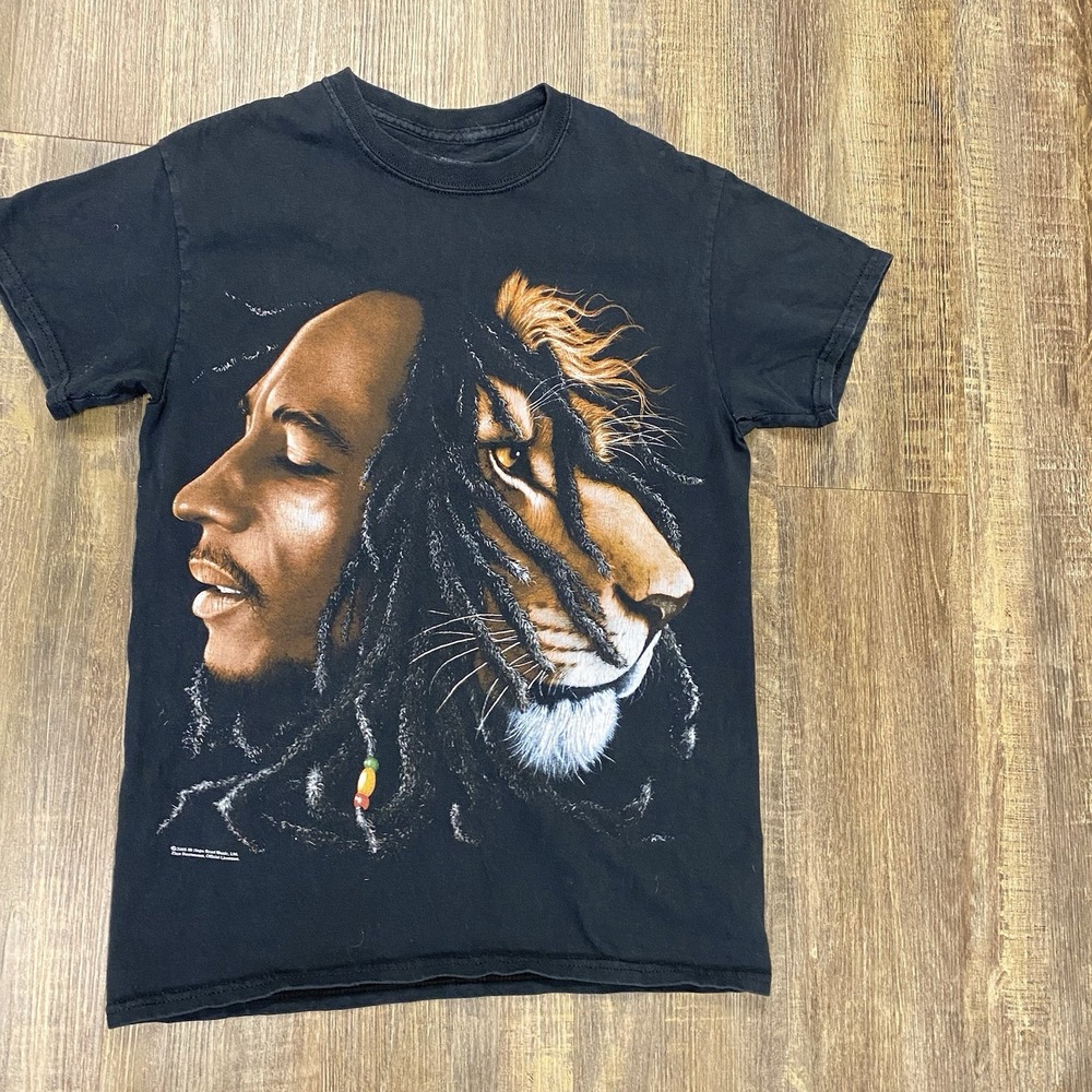 Bob Marley - Lion Jamaica Collection Black T-Shirt SMALL S Y2K *Please Read*